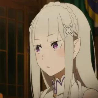 🤍 Emilia Re:Zero Anime, Capelli Bianchi, Elfo, Re:Zero, Emilia telegram sticker