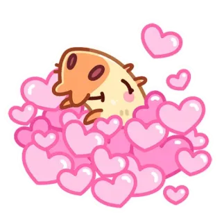 ❤️ сердечки, любовь, милый, мультфильм, животное, морская свинка telegram sticker