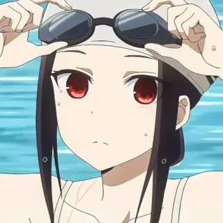 😶 Kaguya Shinomiya Kaguya-sama: Love Is War Аниме, Девушка, Плавание, Плавание, Очки для плавания, Kaguya-sama, Love is War, Шиномия, Кагуя telegram sticker