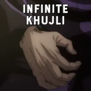 🃏 INFINITE KHUJLI mème, drôle, texte telegram sticker