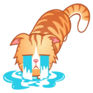 😭 고양이, 우는, 슬픈, 이모티콘, 카와이, 귀여운, 스티커 telegram sticker