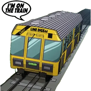 🚂 I'M ON THE TRAIN kereta, transportasi umum, komuter, transportasi, kuning, kereta api whatsapp sticker