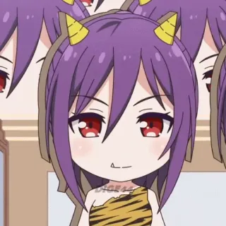 😈 Anime, Mädchen, Dämon, Chibi, Kawaii, Charakter, Cartoon whatsapp sticker