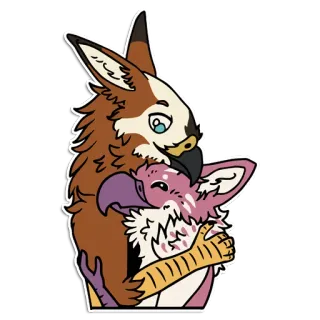 🤗 gryphon, griffin, fantasy creature, furry telegram sticker
