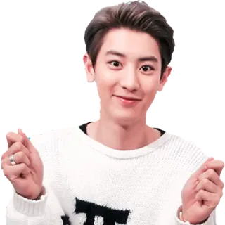 ✊️ Person, Kpop, männlich, Herz, Fingerherz, lächelnd, Pullover telegram sticker