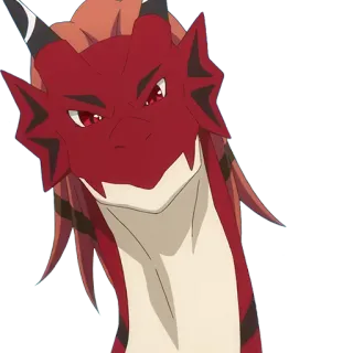 ❓ Аниме, Дракон, Красный, Мультфильм, Монстр telegram sticker