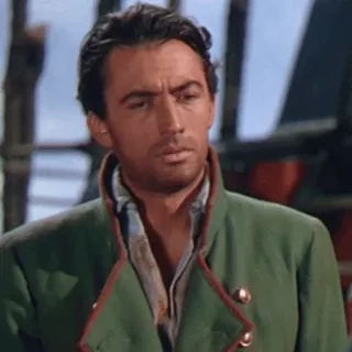 〰 Porträt, Mann, Schauspieler, Vintage, Filmstill, Gregory Peck whatsapp sticker