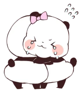 😢 panda, lindo, triste, kawaii, llorando telegram sticker