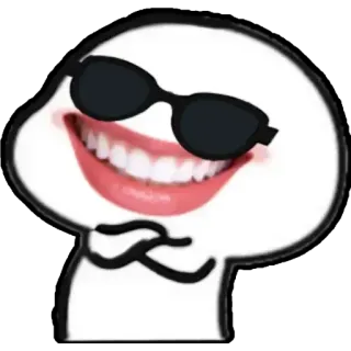 😎 sticker, sunglasses, meme, funny, cartoon telegram sticker