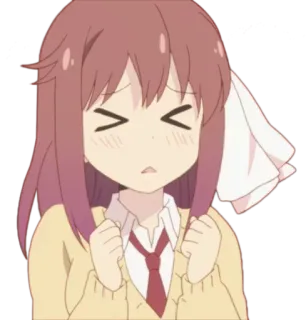 😣 动漫, 女孩, 悲伤, 可爱, 卡哇伊 telegram sticker