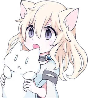 🤤 Anime, Katzenmädchen, Süß, Kawaii, Chibi, Manga telegram sticker