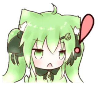😕 Anime, Garota, Fofa, Alerta, Exclamação telegram sticker