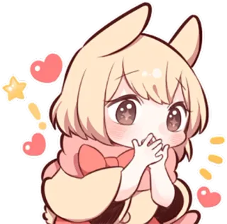 😍 귀여운, 카와이, 치비, 하트, 별, 만화 telegram sticker