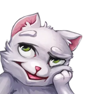 😏 cat, animal, cartoon, sticker, cute, pet, mammal telegram sticker