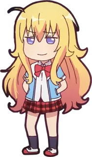 🙂 애니메이션, 소녀, 치비, 금발 telegram sticker