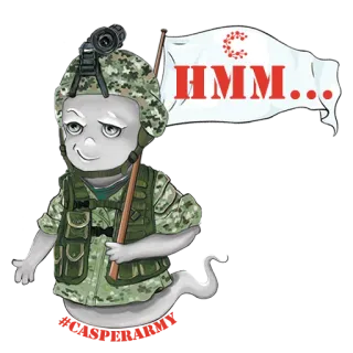 🤨 HMM... military, soldier, cartoon, war, flag, hmm whatsapp sticker