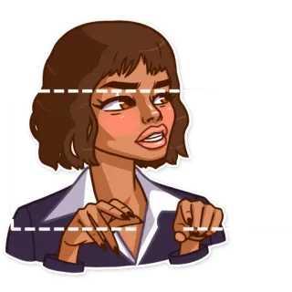 🔲 woman, business, cartoon, sticker, character telegram sticker