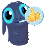 👍 Kartun, Monster, Jempol ke atas, Persetujuan, Suka, Lucu, Stiker telegram sticker