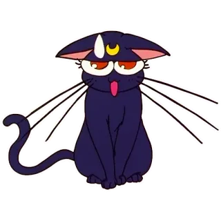 🐈 Luna Sailor Moon anime, gatto, luna, cartone animato, adesivo whatsapp sticker