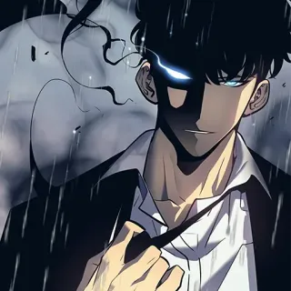 ♠️ anime, manhwa, sung jinwoo, solo leveling, dark whatsapp sticker