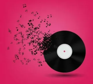 🎵 musique, disque, vinyle, notes, son, divertissement telegram sticker