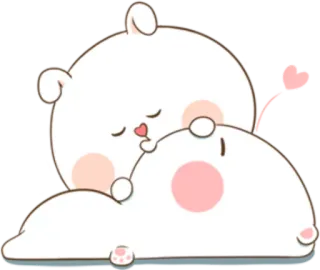 🐽 fofo, kawaii, animal, urso, dormindo, coração telegram sticker