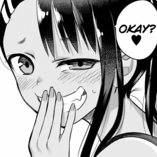 😏 Nagatoro Don't Toy with Me, Miss Nagatoro OKAY? Anime, Manga, Nagatoro, angkuh, imut, rambut hitam, hati telegram sticker