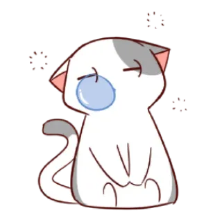 😪 cat, kitten, sad, upset, cartoon, sticker, animal telegram sticker