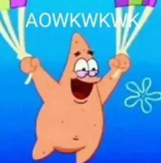 😈 Patrick Star SpongeBob SquarePants AOWKWKWKWK патрик, спанч боб, мультфильм, мем, морская звезда telegram sticker