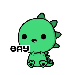 😱 BAY dinosaurier, niedlich, grün, tier telegram sticker