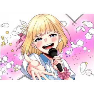 ✨ Anime, Idool, Zangeres, Microfoon, Meisje, Optreden telegram sticker