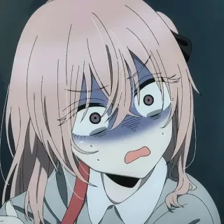 😱 Anime, Mädchen, geschockt, verängstigt, überrascht, Gesichtsausdruck telegram sticker