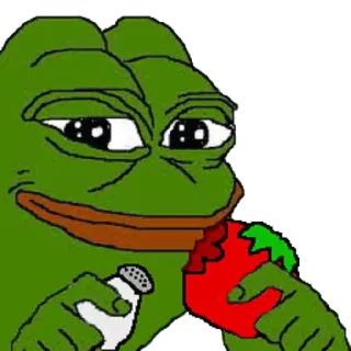 🍅 Pepe the Frog pepe, grenouille, mème, manger, tomate, sel telegram sticker
