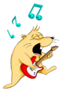 🎸 chomik, gitara, muzyka, kreskówka, zwierzę telegram sticker