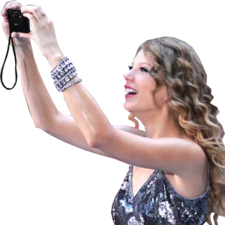 📸 Taylor Swift Taylor Swift, chanteuse, célébrité, femme, personne, appareil photo, prendre photo, selfie telegram sticker