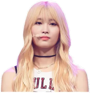 😑 wanita, pirang, gadis, potret, selebriti, orang, idola, kpop whatsapp sticker