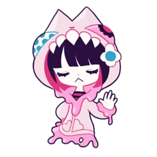 👎 Anime, Dessin animé, Kawaii, Mignon, Rose, Personnage, Sticker whatsapp sticker