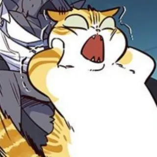 😱 고양이, 하품, 주황 얼룩 고양이, 만화, 동물, 애완 동물, 집고양이 telegram sticker