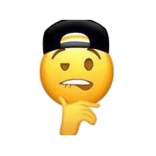 🤤 Emoji, Pensiero, Cappello, Faccia, Espressione, Domanda telegram sticker