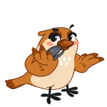 😩 burung, lucu, binatang, kartun, ilustrasi, stiker telegram sticker