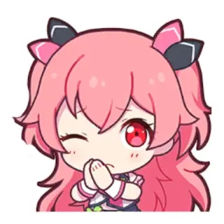 🎤 Anime, Sticker, Niedlich, Pinke Haare, Chibi, Kawaii telegram sticker