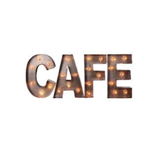 🍫 CAFE café, Schild, Licht, Retro, Kaffee whatsapp sticker