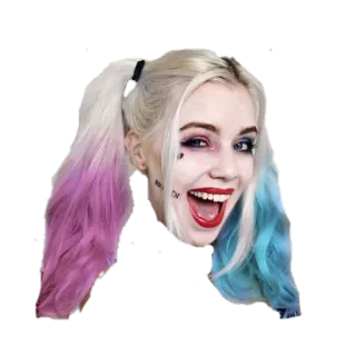 🃏 Harley Quinn Harley Quinn, Escuadrón Suicida, DC Comics, villana, personaje de cómic, rubia, coletas telegram sticker
