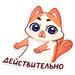 😐 ДЕЙСТВИТЕЛЬНО Katze, Aufkleber, süß, russisch, Cartoon, Tier telegram sticker