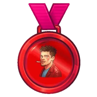 🥊 Tyler Durden Fight Club fight club, tyler durden, brad pitt, medaille, film, rauchen whatsapp sticker