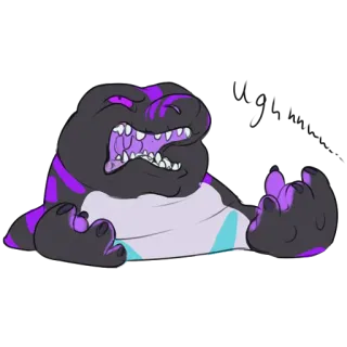 😒 Kartun, Monster, Reptil, Binatang, Marah, Makhluk telegram sticker