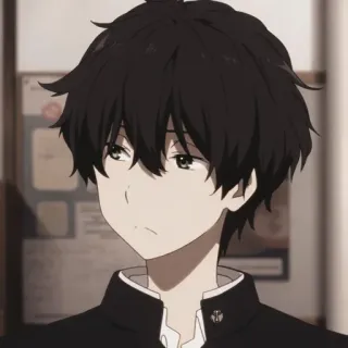 🈲 Anime, Ragazzo, Ritratto, Uniforme scolastica, Personaggio, Capelli neri telegram sticker