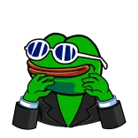 🌈 Pepe the Frog Pepe, Ếch, Meme Internet, Meme, Ngầu, Kính râm, Bộ com lê whatsapp sticker
