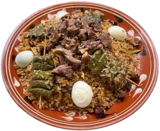 🍚 jedzenie, danie, mięso, pilaw, kuchnia, Azja Centralna, kuchnia azjatycka telegram sticker