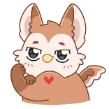 ❤️ cartoon, animal, cute, heart, love, owl, funny, kawaii telegram sticker